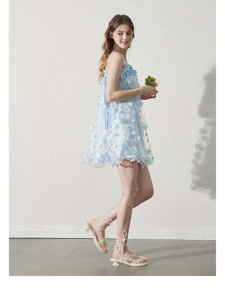 "Broken Star Glass" Callmelater Women's A-line Summer Mesh Princess Dress with Straps