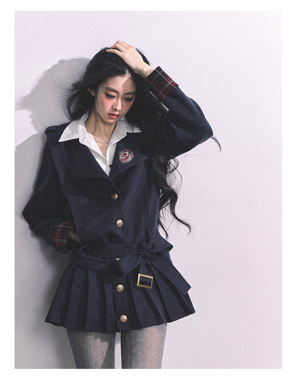 SHAOYEYAN Aomalm Women's "Ivy League Prep" Fake Two-Piece Mini Dress, American College Style Bodycon Autumn Mini Dress