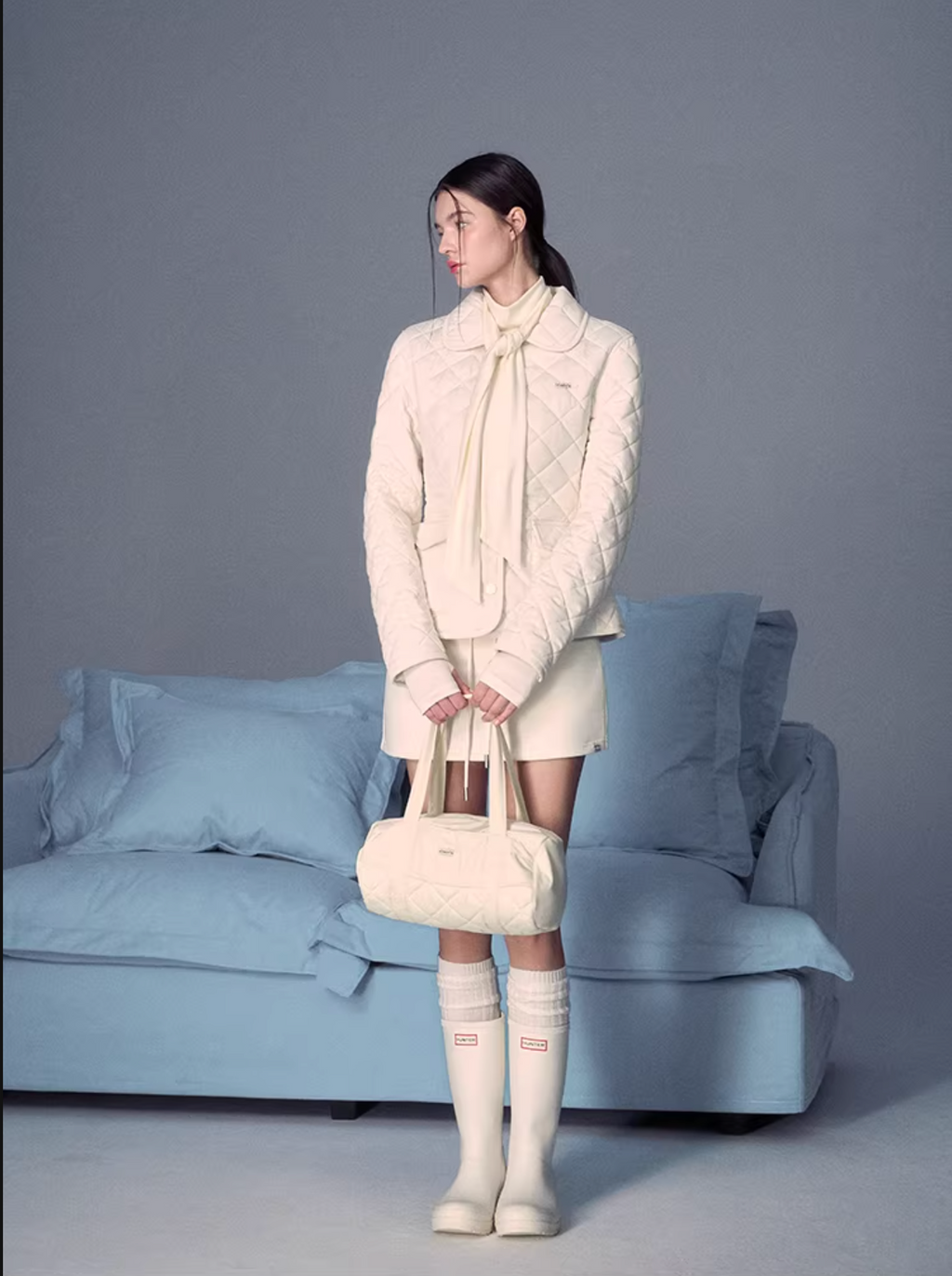 LaluneDuCiel Women's cute and playful quilted cotton jacket, winter 2025, casual style and solid color