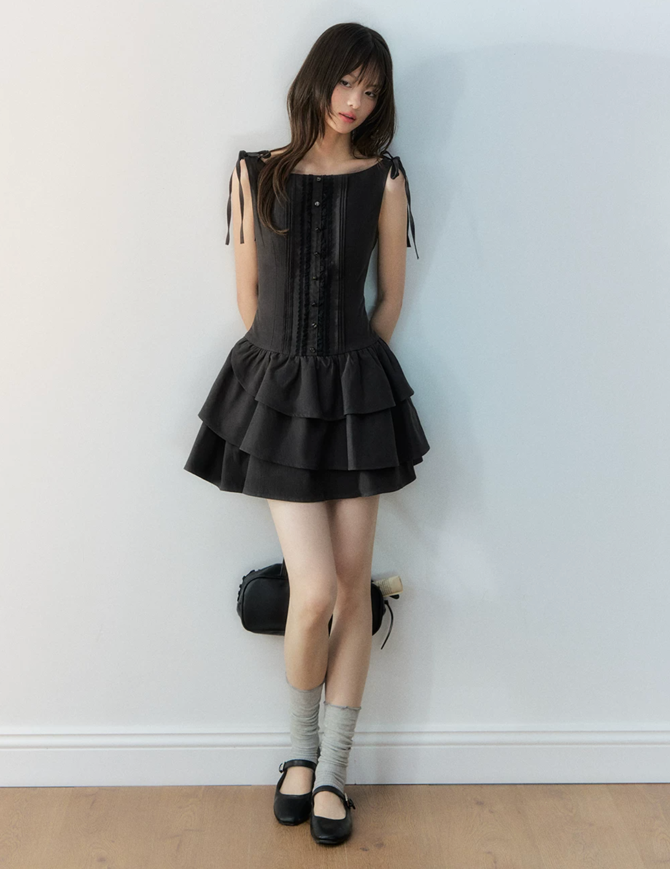 Soote Season Sleeveless puffy dress with flared waist, petal hem, Lyocell material, original design by.
