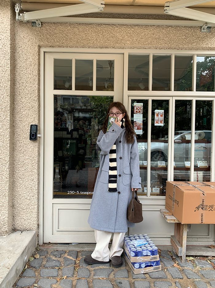 RAINY Women's Classic Single Breasted Hooded Wool Coat, Winter Design, Classic Style, Loose Fit, Versatile Wool Coat