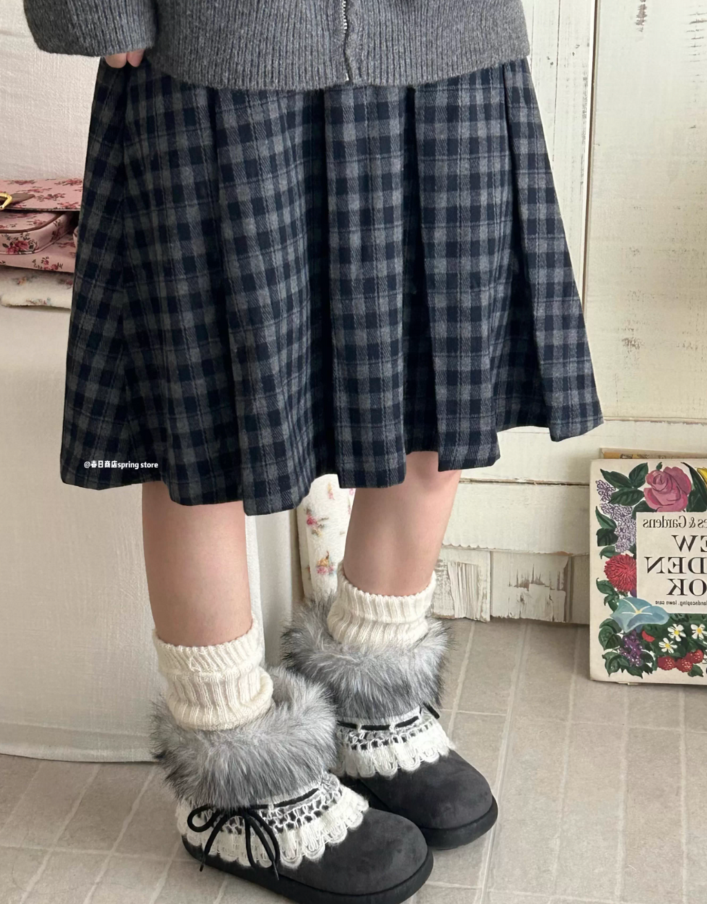 SPRINGSTORE Spring Store Women's Millennium Style Fur Snow Boots, New for 2025, Thick Fleece Lining