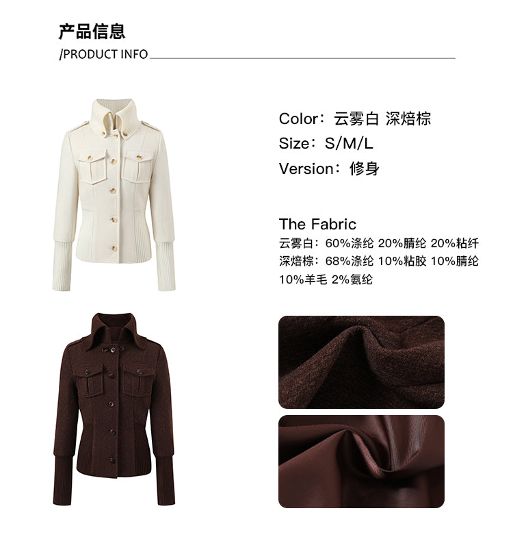 Soote Season Original Classic High Waisted Corduroy Cropped Coat