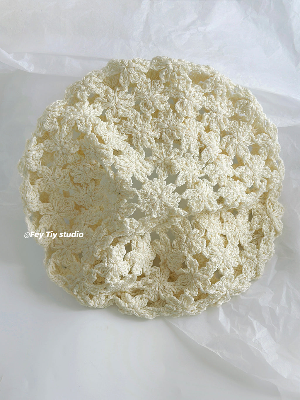 Feitiy floral knitted beret