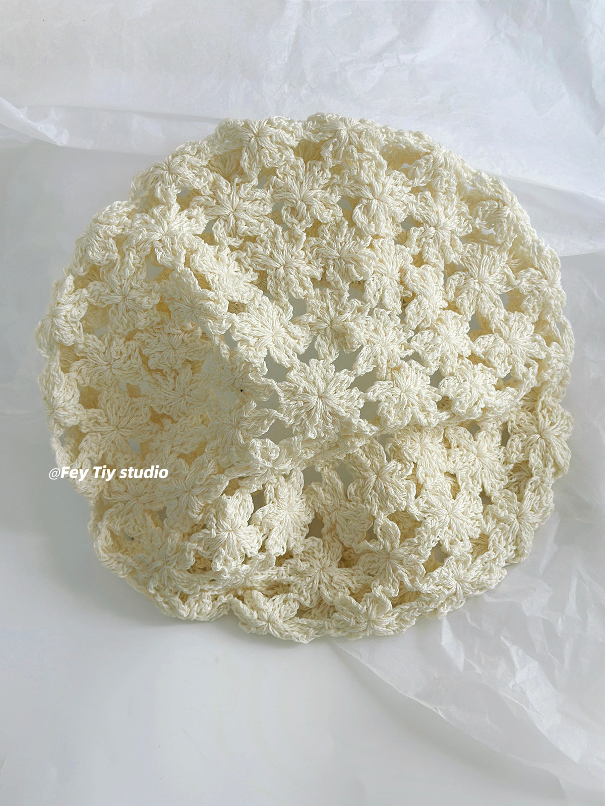 Feitiy floral knitted beret