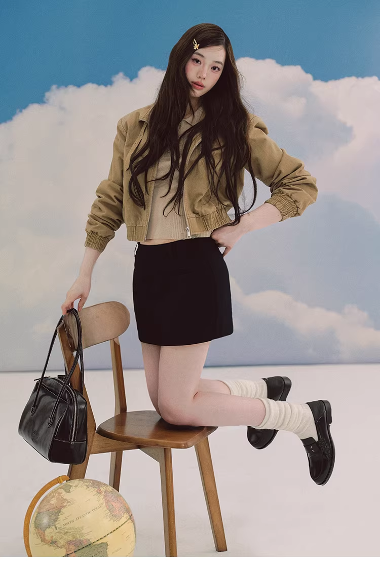 LaluneDuCiel Women's Wild Growth pure cotton retro slim-fit jacket, padded shoulders and shoulders, cotton.