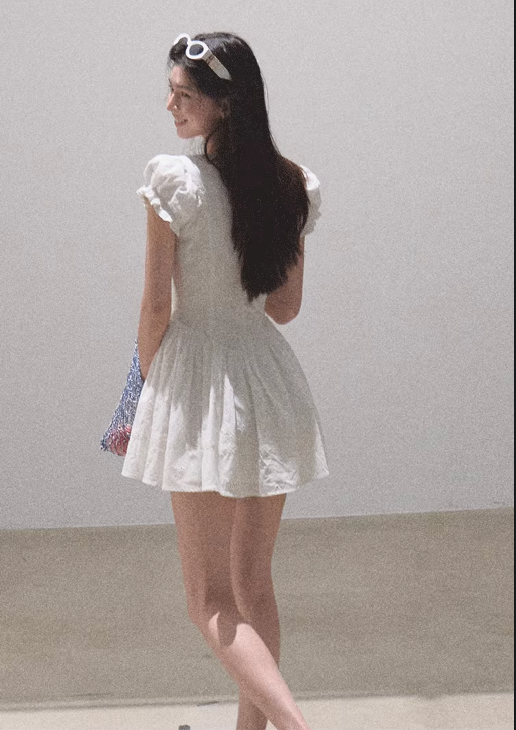 OAKMOO / "When You Love" 100% cotton French-style dress, fitted waist, embroidered pattern.