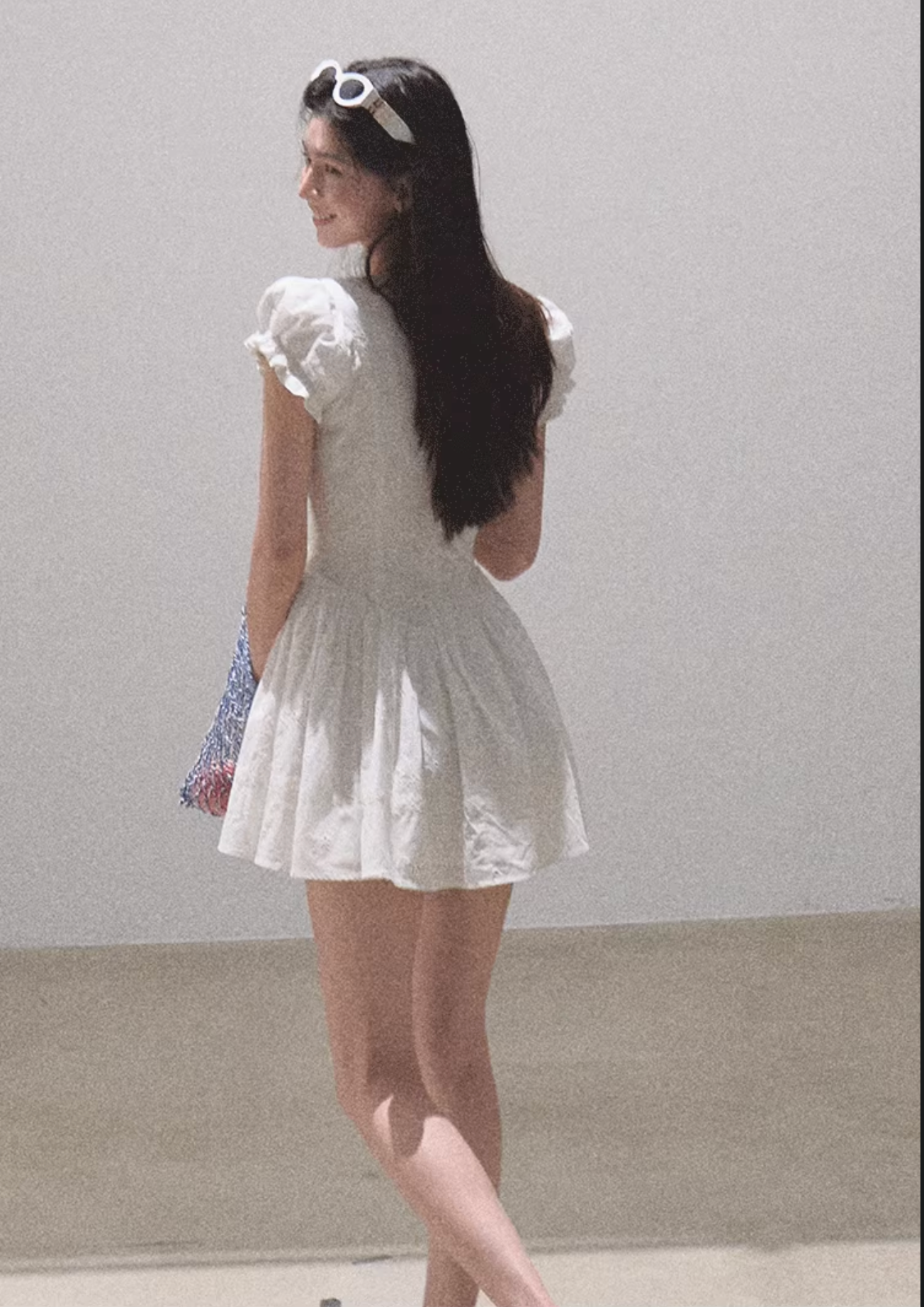 OAKMOO / "When You Love" 100% French cotton dress, fitted waist, embroidered details