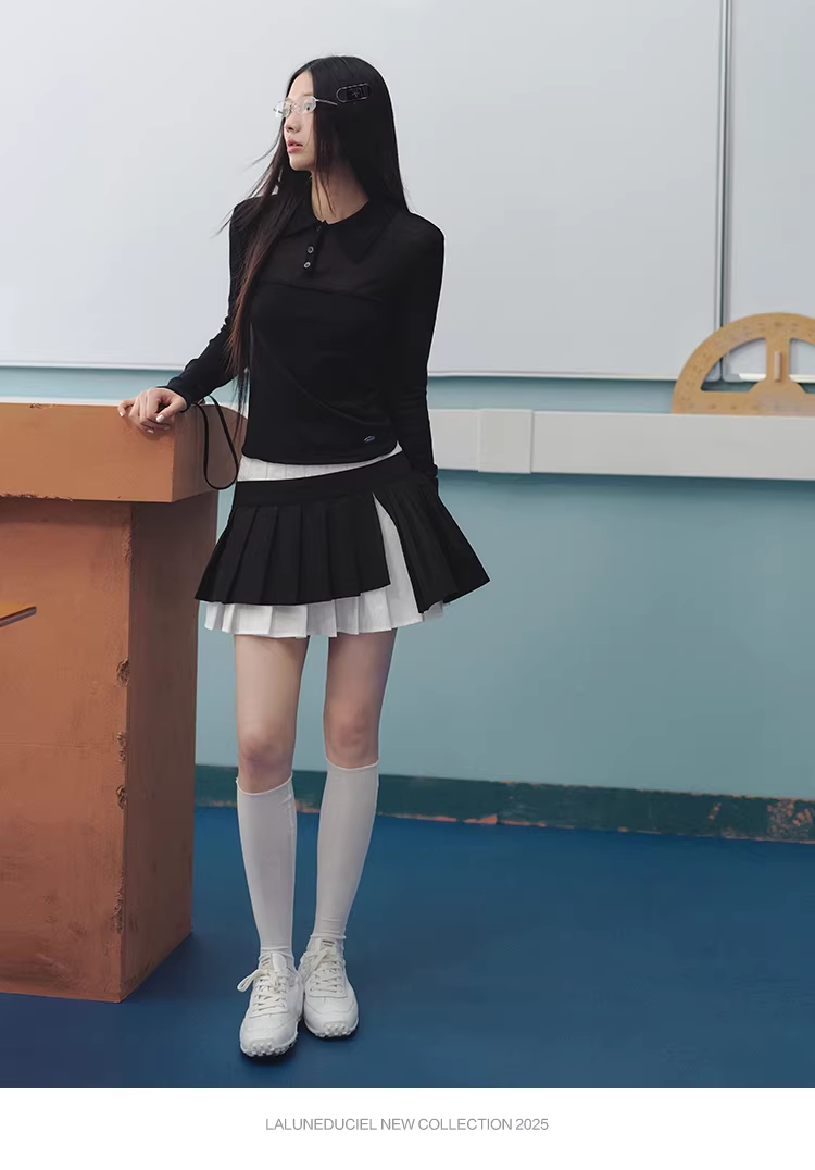 LaluneDuCiel women's plain long-sleeved turtleneck t-shirt made of Lyocell fabric, suitable for autumn, simple, comfortable and easy to style.