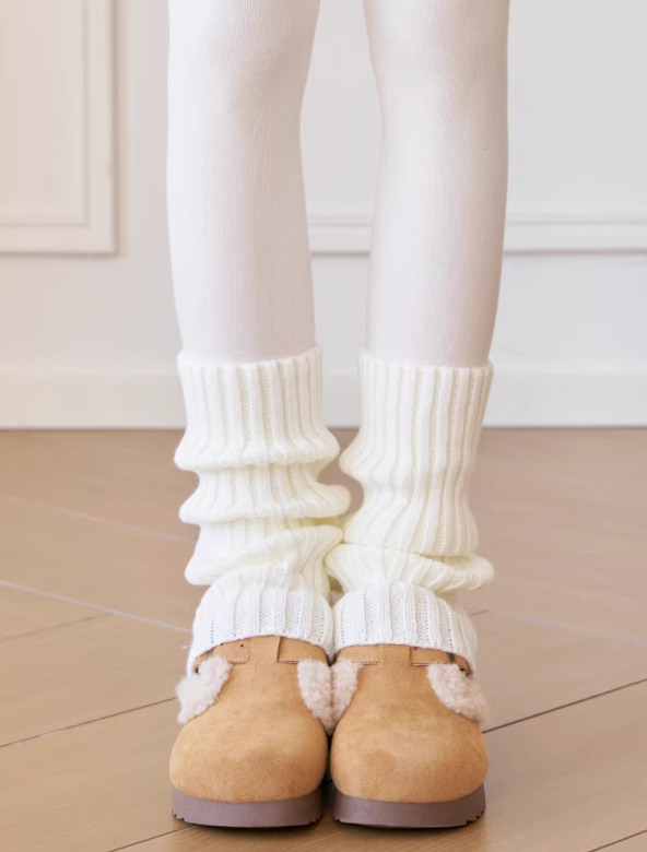 CLOUD white wool socks, baggy socks, Y2K style leg warmers, calf high socks, sweet style