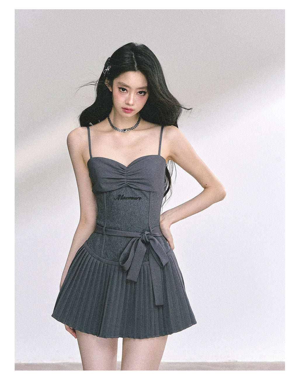 Bold royal idol style dress with straps for women summer slimming puffy and short skirt Shaoyeyan