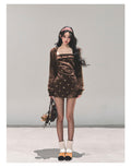 SHAOYEYAN Aomalm "Begonia Blossoms Never Sleep" French wool dress for women, winter mini dress and scarf.