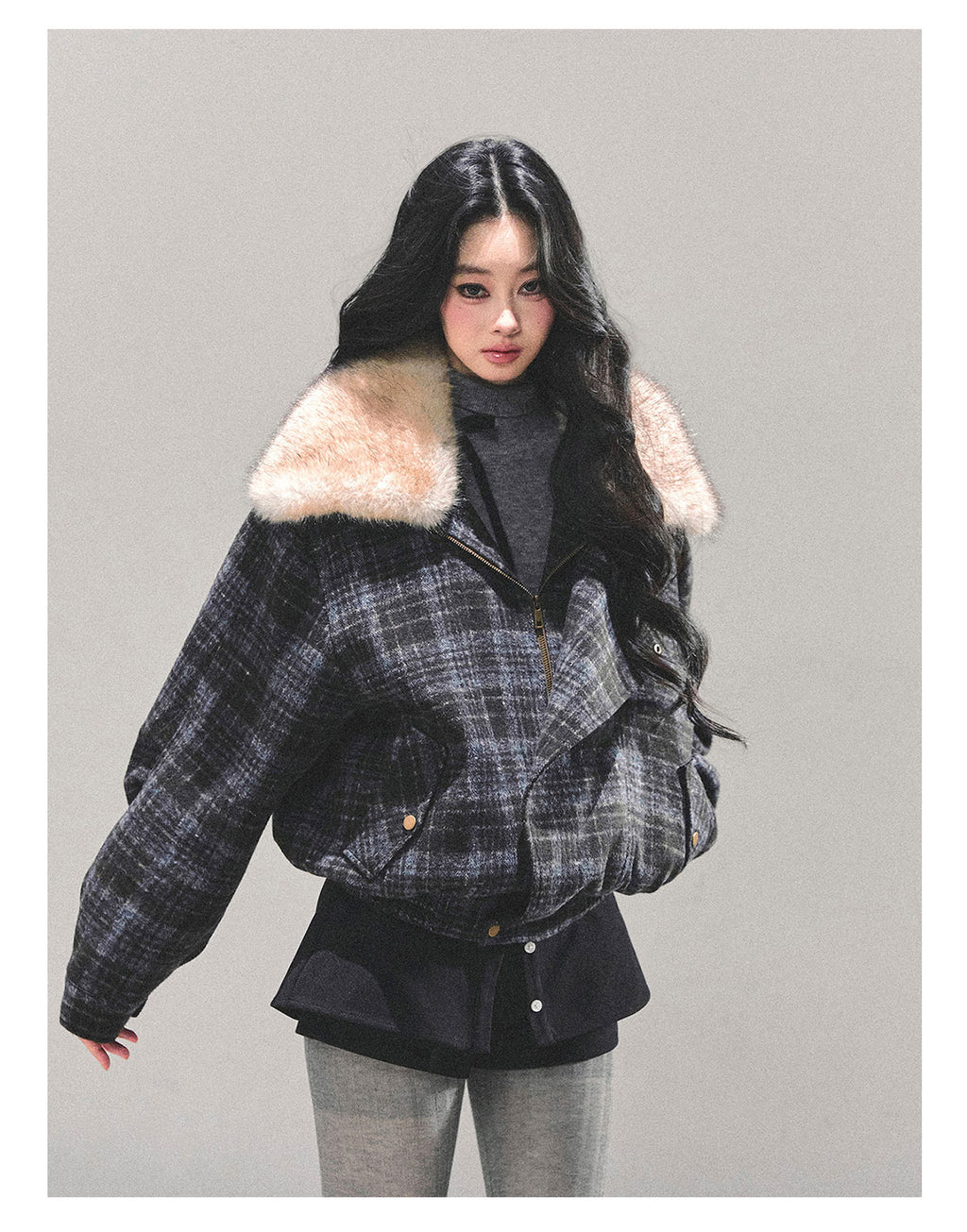 SHAOYEYAN Aomalm Women's Hepburn "She's Not as Dazzling as Fireworks" Thick Plaid Quilted Coat Winter Loose Coat