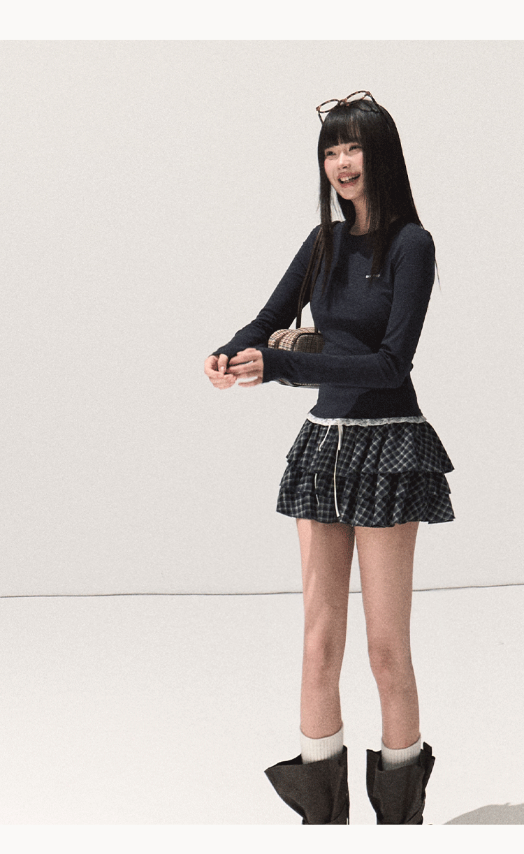 OAKMOO Elastic waistband lace long sleeve T-shirt OAKMOO/"See Yourself and Good Weather" (Sale)