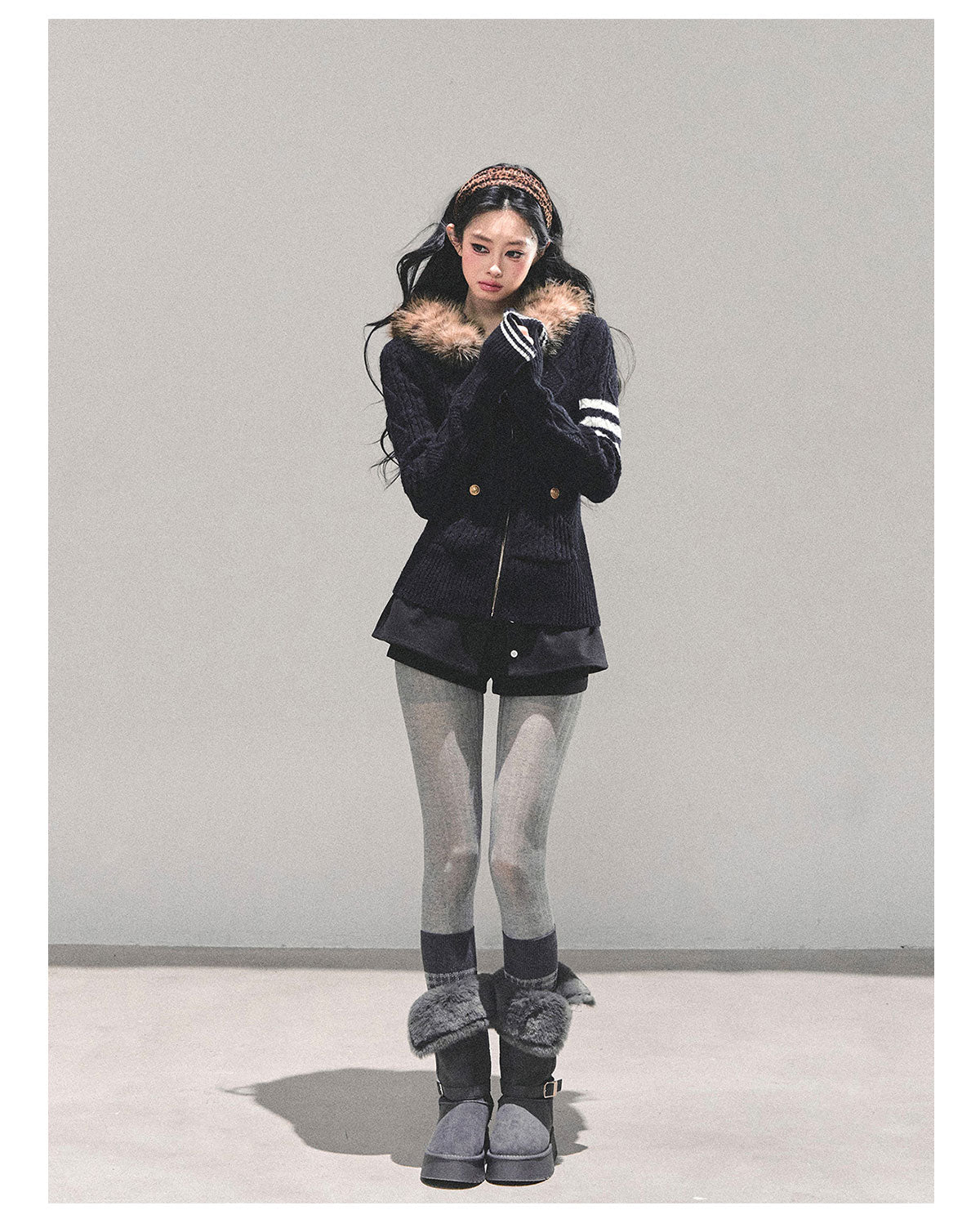 SHAOYEYAN "Only she wentby" - Women's winter American style hooded long sleeve cardigan sweater