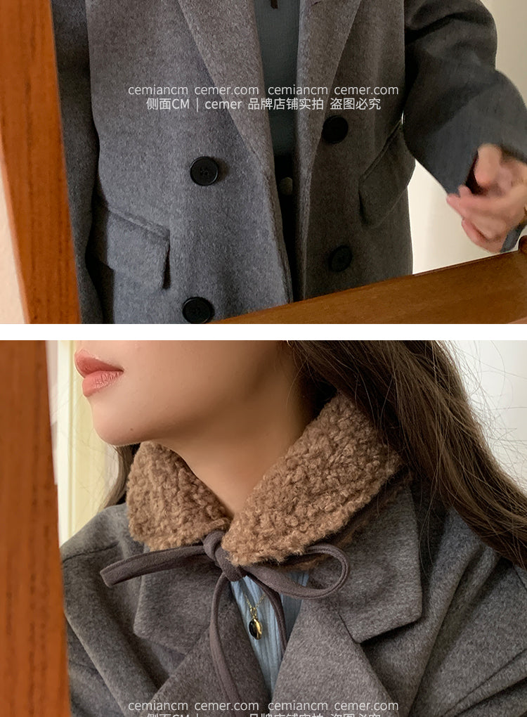 Zhang Yuanying style women's fleece earmuffs, perfect for cycling, warm and comfortable in winter.