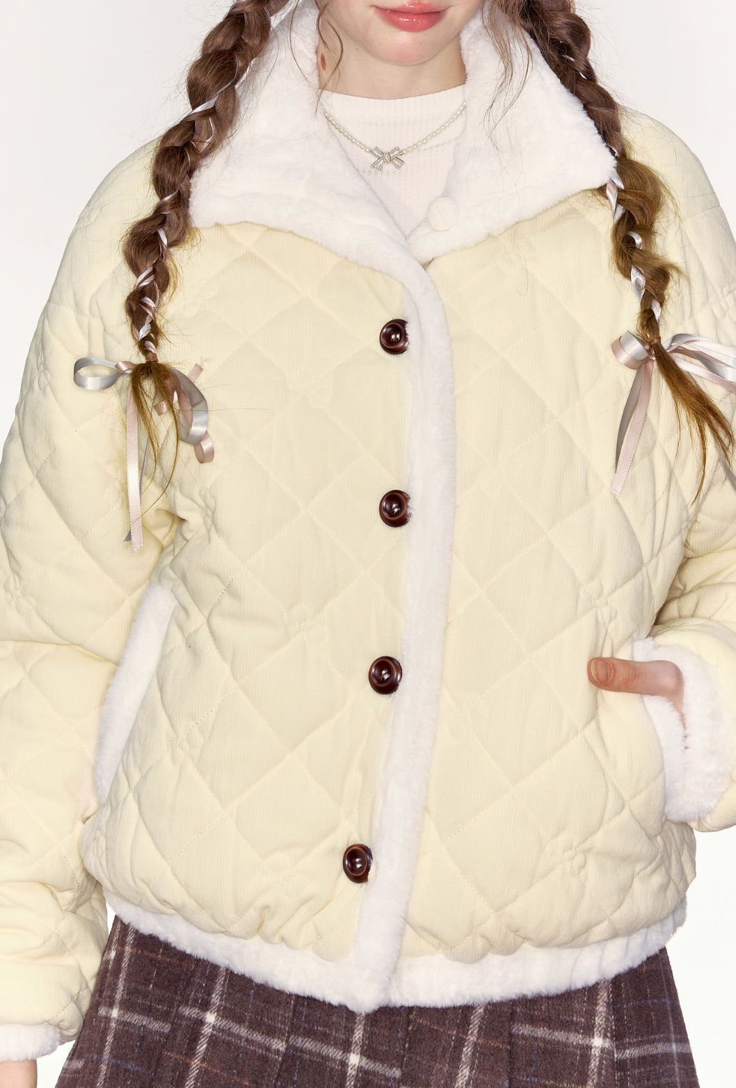 AYF Autumn retro style "Sandwich Puff" loose-fitting jacket, short, loose, comfortable, easy to wear, can be worn on both sides