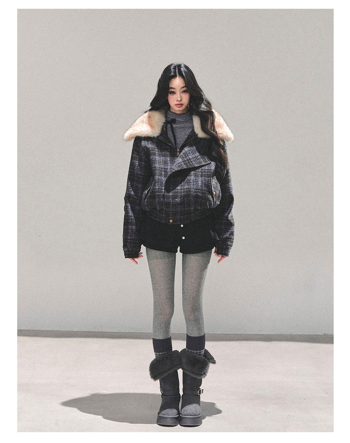 SHAOYEYAN Aomalm Women's Hepburn "She's Not as Dazzling as Fireworks" Thick Plaid Quilted Coat Winter Loose Coat