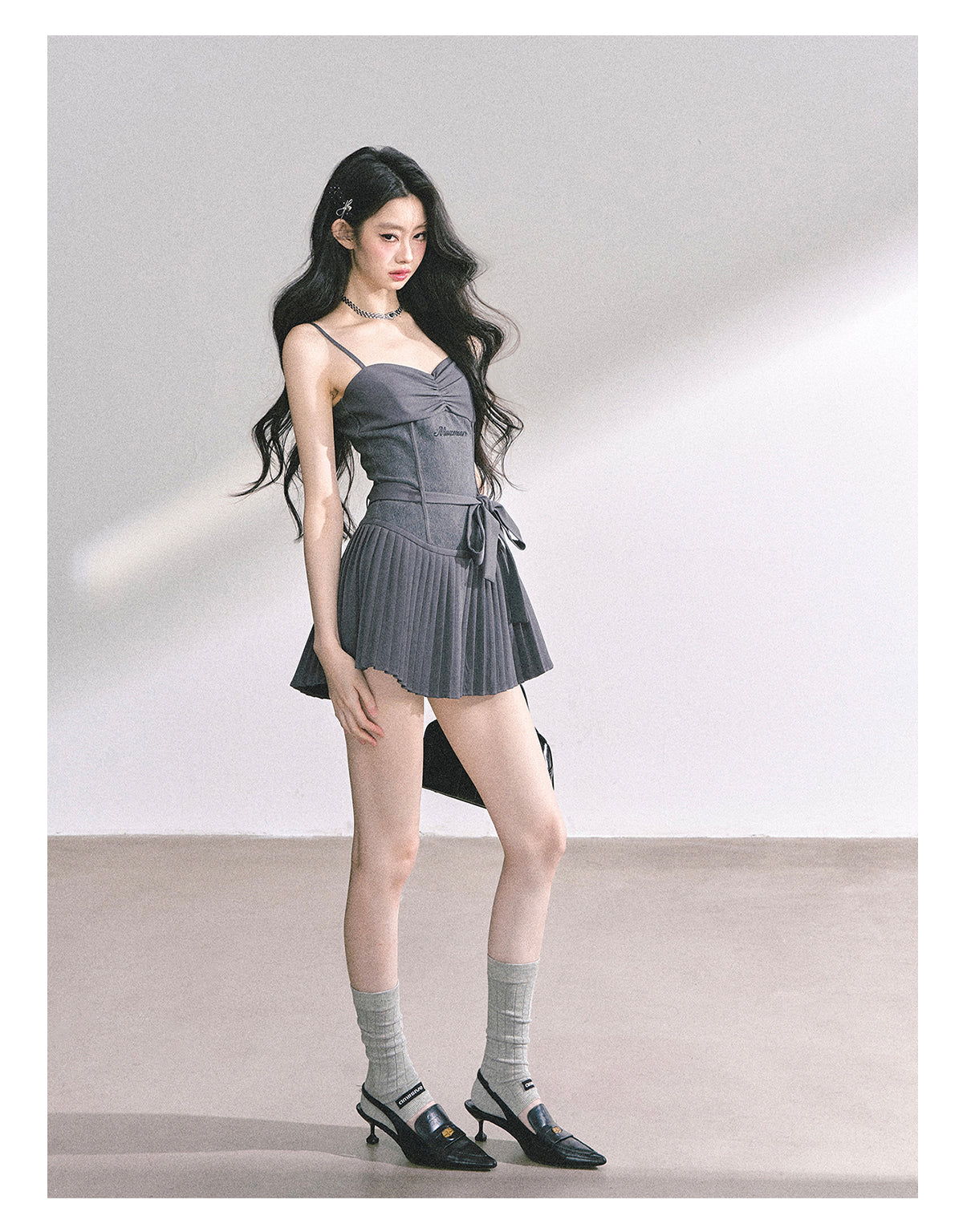 Bold royal idol style dress with straps for women summer slimming puffy and short skirt Shaoyeyan