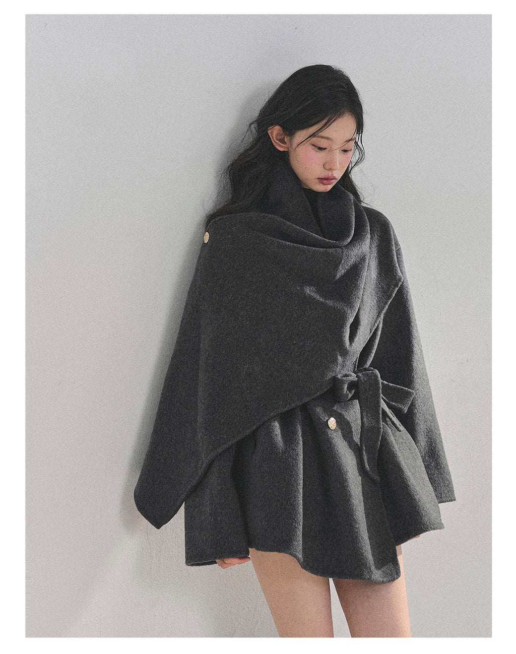 SHAOYEYAN Aomalm women's "Winter Balthore" French style English wool coat, loose double-sided wool coat.