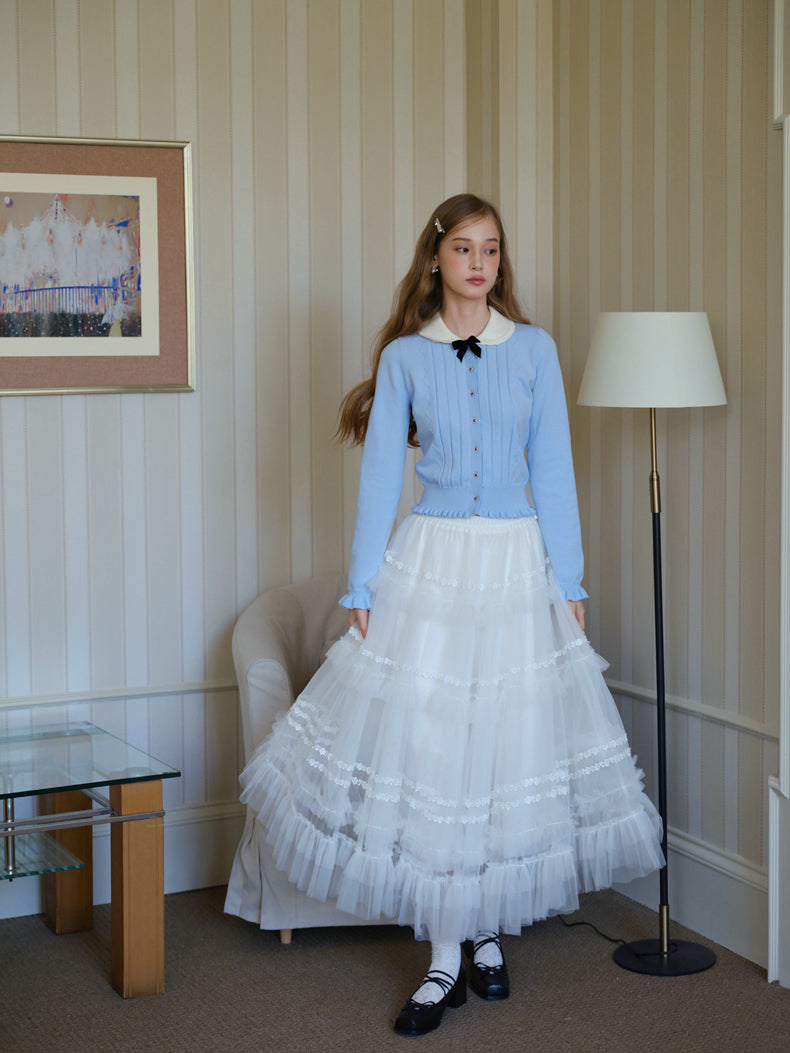 ISISLOVE Unique design, gorgeous white tulle midi skirt, super flowy and layered, perfect for fall.