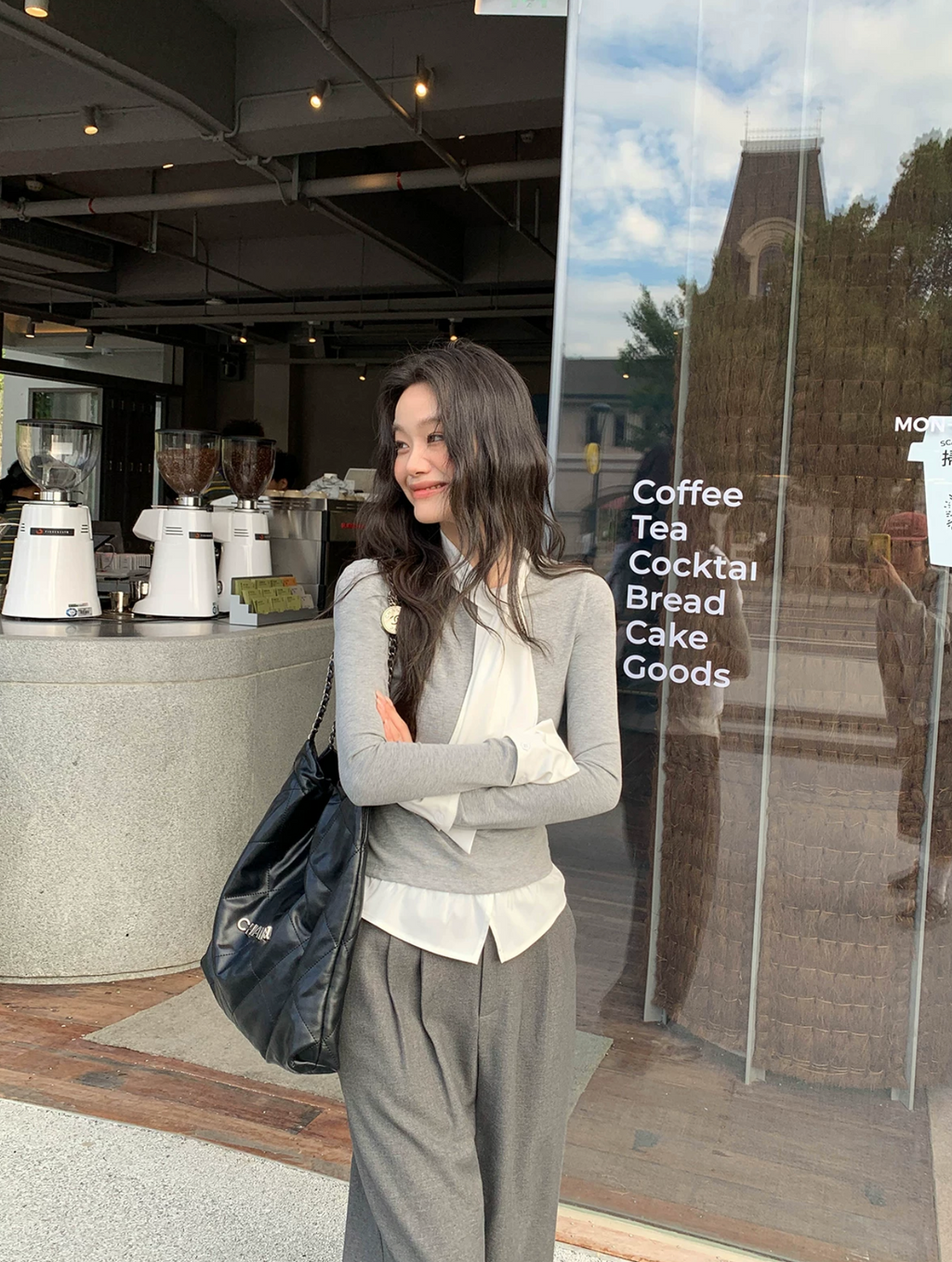 ALOHA HU Women's Lu Jianxi two-piece long-sleeved t-shirt, unique pleated design spring 2026.
