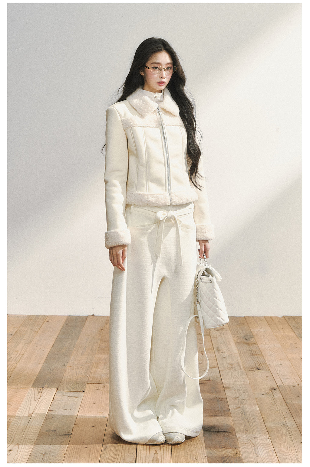 7SHIFTIN Two-Tone Original Design Slim Fit Fleece Jacket for Autumn/Winter, Niche Short Outerwear