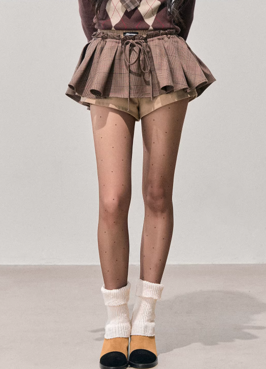 SHAOYEYAN AOMALM's "Annie's Waltz" American-style chiffon dress for women, winter plaid mini dress, culottes that flatter the figure.