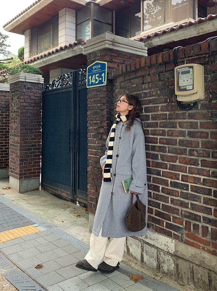 RAINY Women's Classic Single Breasted Hooded Wool Coat, Winter Design, Classic Style, Loose Fit, Versatile Wool Coat