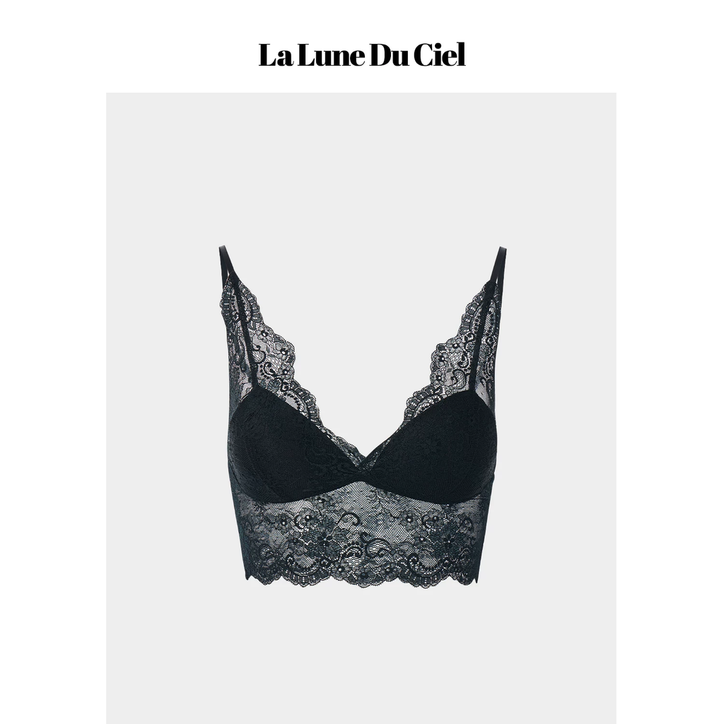 LaluneDuCiel Wide lace push-up tank top, summer style, brings pure, seductive beauty.