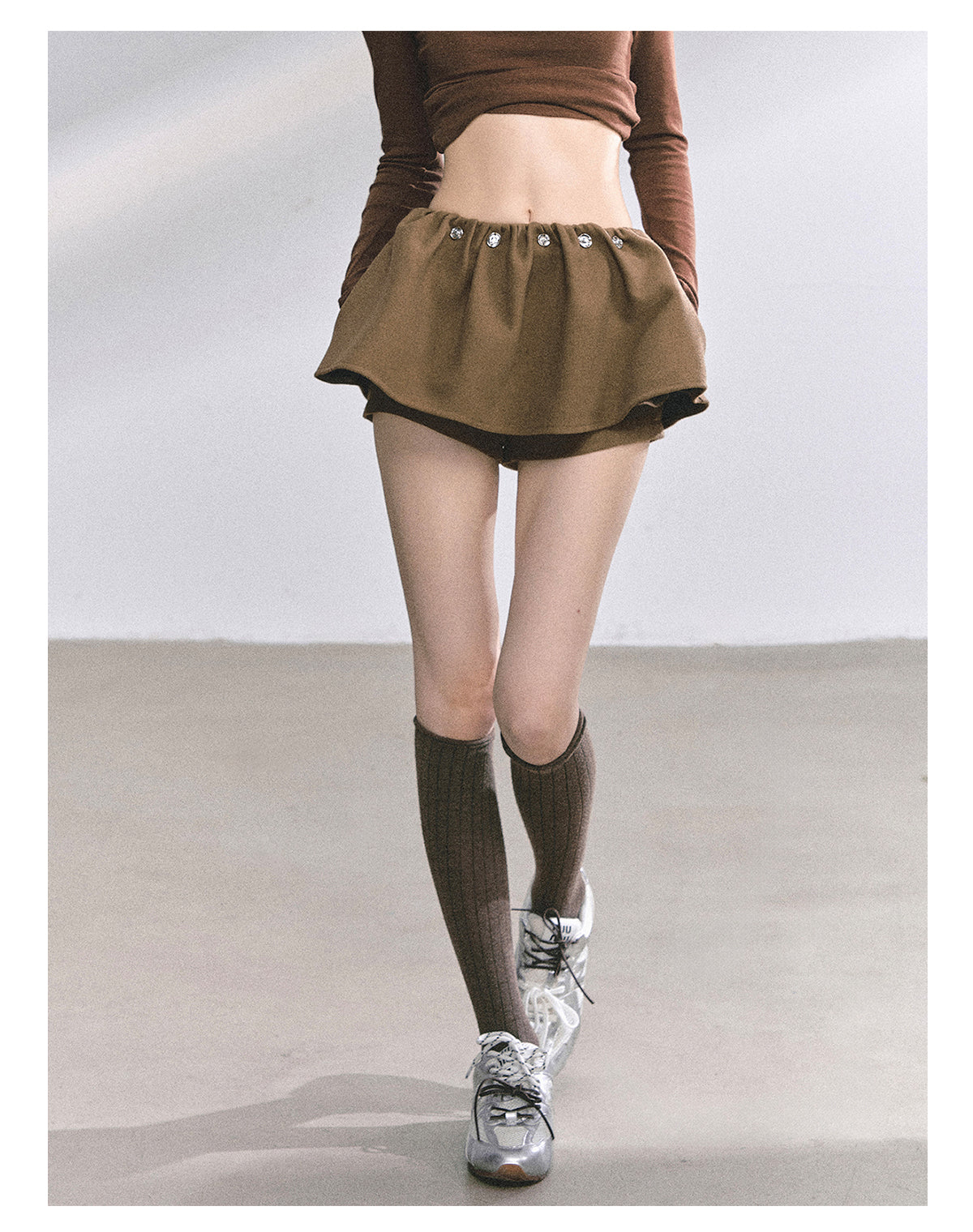 SHAOYEYAN Aomalm "Wild Model Legs" French wool midi skirt, women's autumn high-waisted A-line skirt