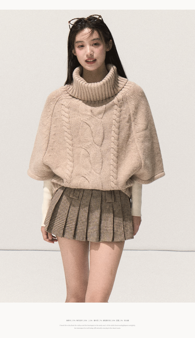 Oakmoo "Full Moon Changes" Thick Rope Knit Sweater