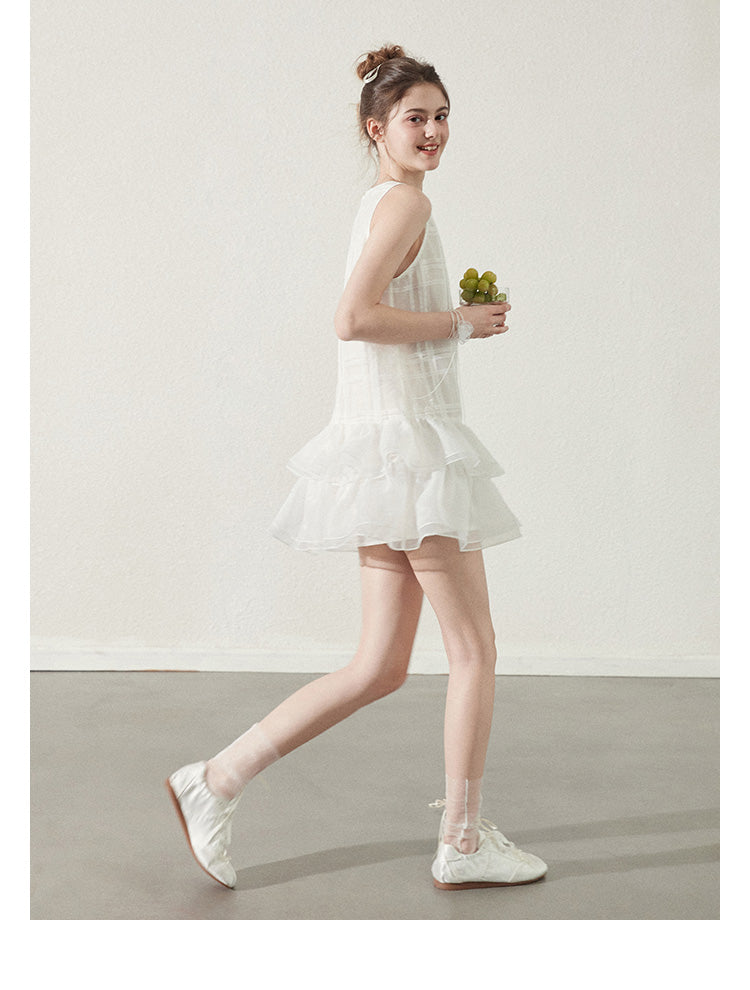 "Moon Swing" Ballet-style vest dress, organza fabric, fried cake tutu summer dress, Callmelater