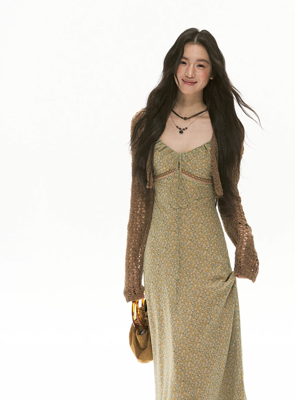 SOOLROK Summer multi-purpose knitted patchwork hole-protection short cardigan with holes
