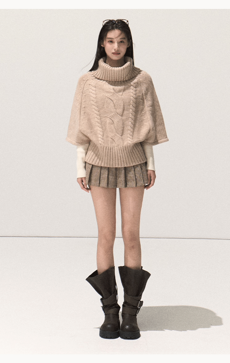 Oakmoo "Full Moon Changes" Thick Rope Knit Sweater