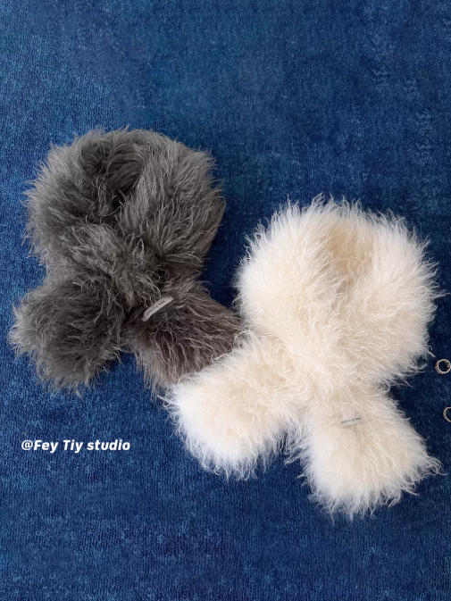 FEITIY Feytiy Superfine Curly Fur Scarf - Warm, versatile and new high-end style for women, perfect for winter.