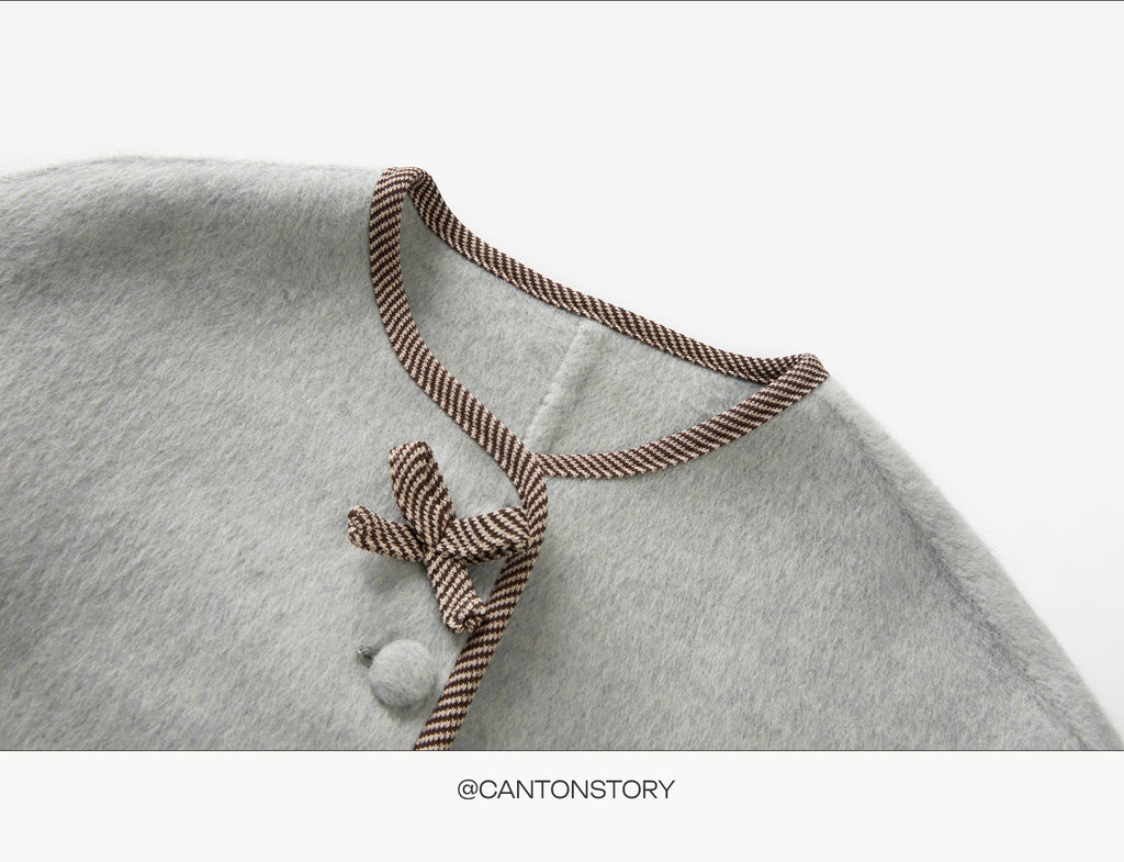 CANTONSTORY Yangcheng Story Korean style 70% wool double-sided wool coat for women winter new sweet (with handbag))