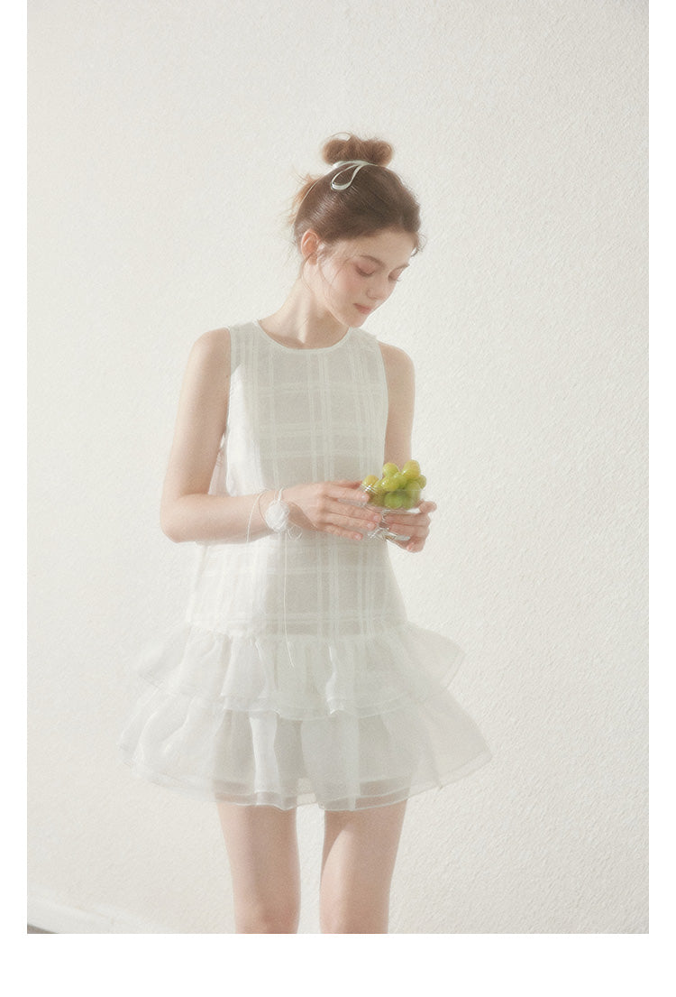 "Moon Swing" Ballet-style vest dress, organza fabric, fried cake tutu summer dress, Callmelater