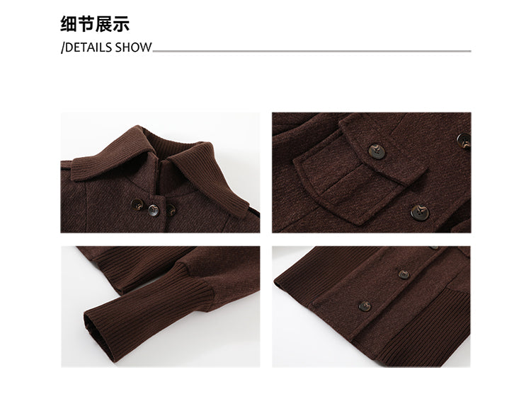 Soote Season Original Classic High Waisted Corduroy Cropped Coat