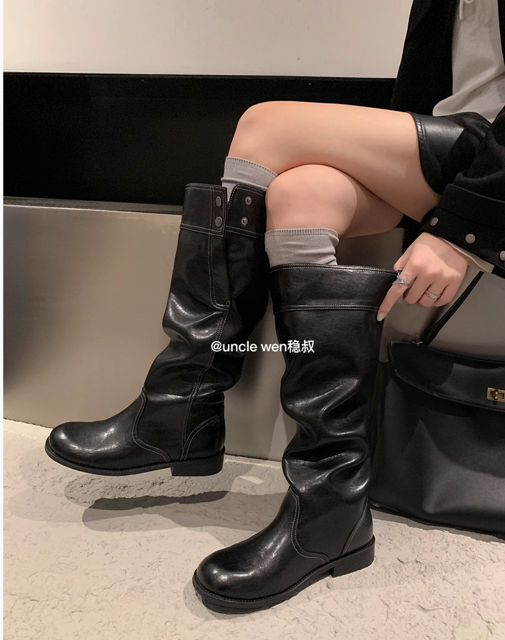 UNCLEWEN Women's Fleece Lined Long Boots, New Winter Style