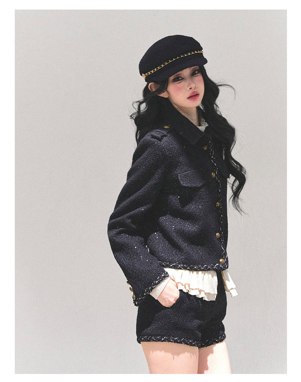 SHAOYEYAN Women's Chanel Style Rich Girl Suit, Three-Piece Winter Coat, Aomalm "Twilight Engulfs Me"