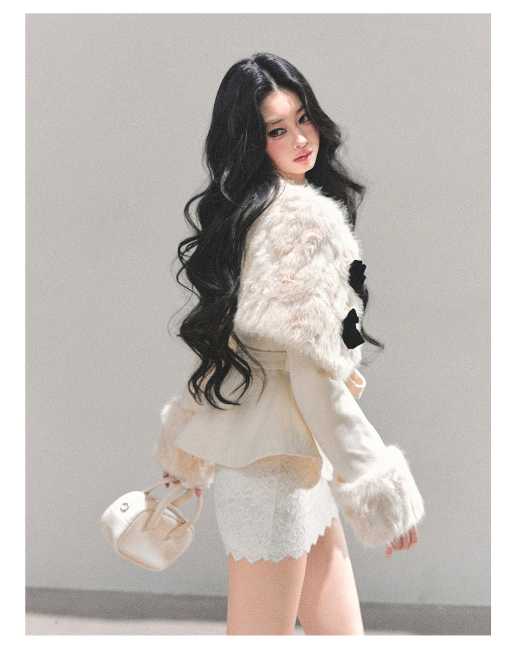 SHAOYEYAN Women's "Through Her Dreams" Luxury Winter Coat, Cloak and Shorts Trio Set