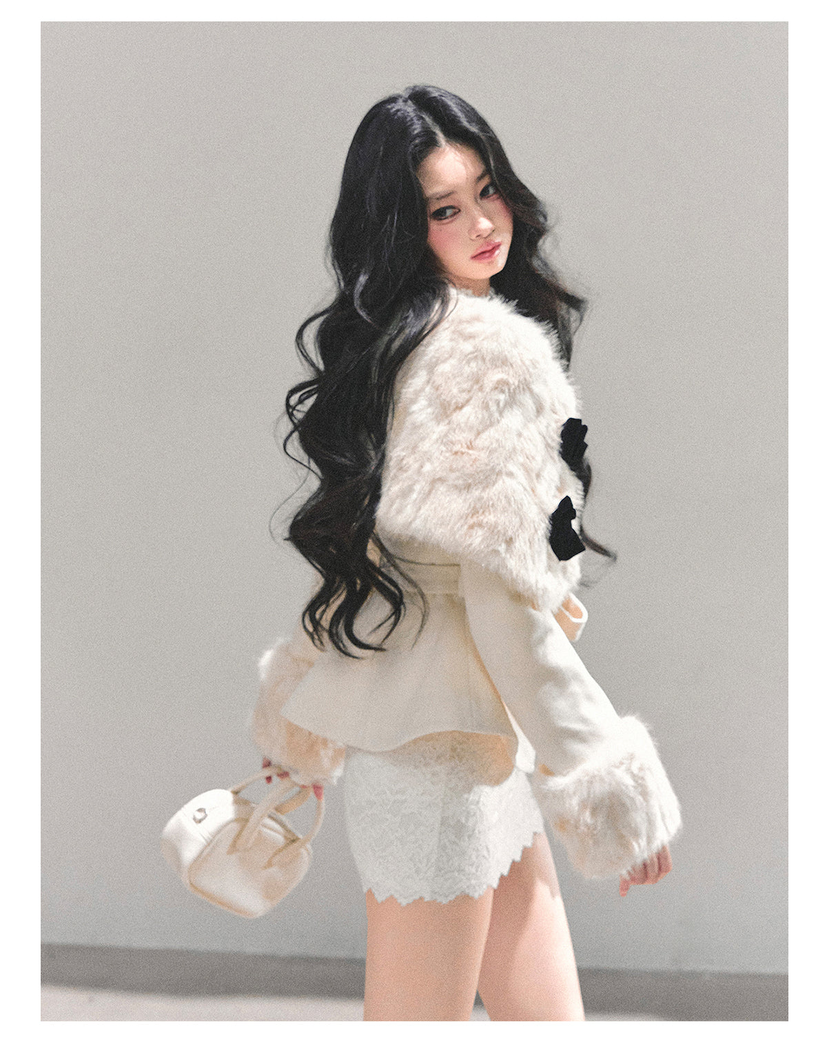 SHAOYEYAN Women's "Through Her Dreams" Luxury Winter Coat, Cloak and Shorts Trio Set