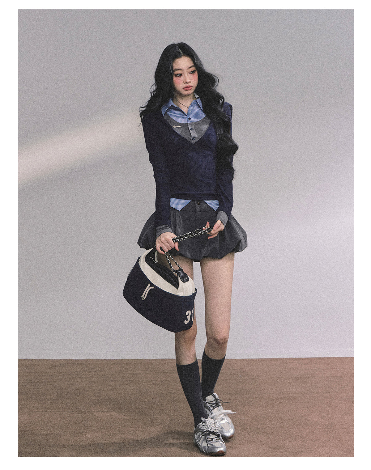 SHAOYEYAN Aomalm Women's "High IQ Female Protagonist" Imitation American Style Three-piece Knitted Pullover Autumn Slim Fit Top