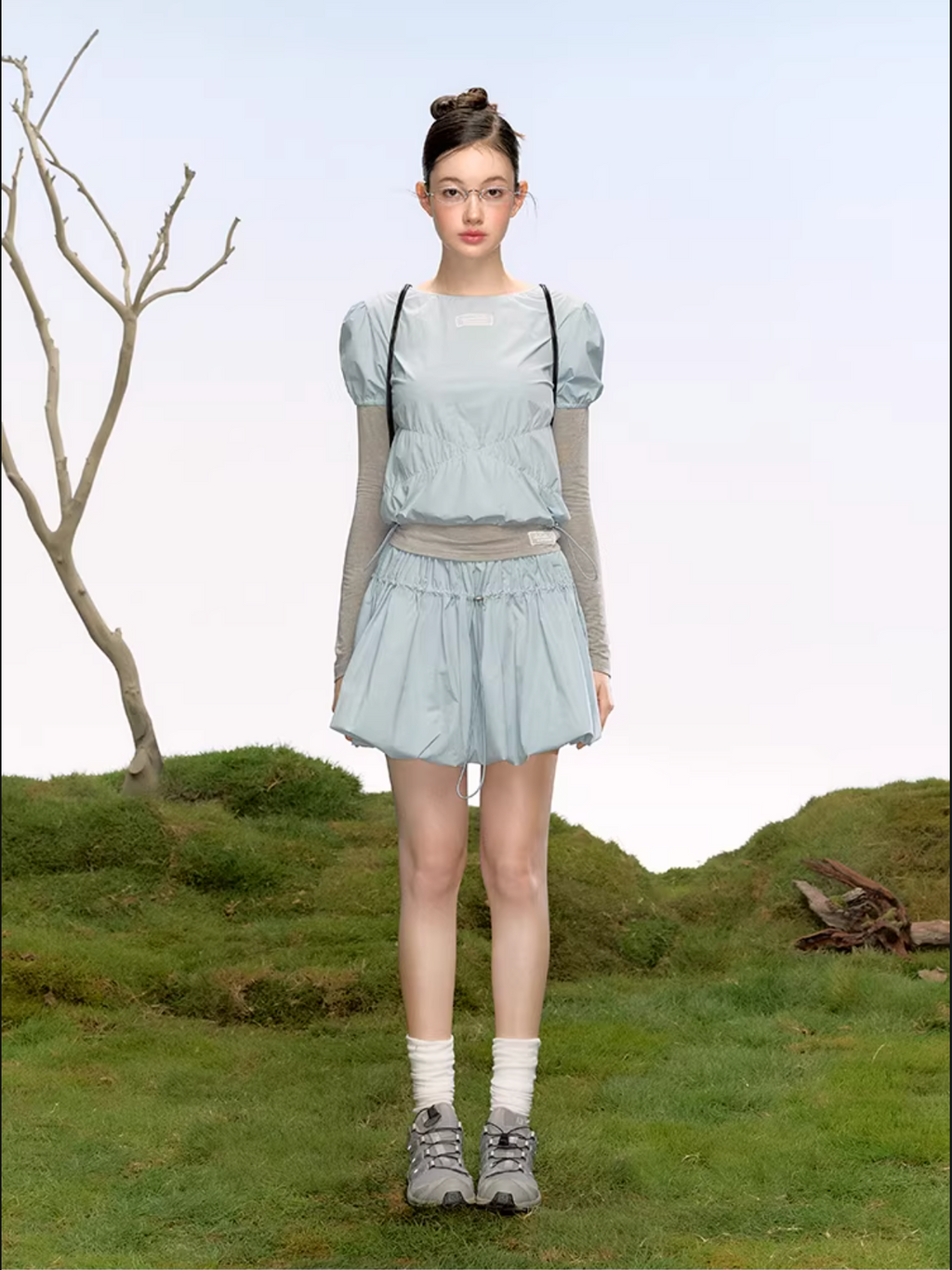 LaluneDuCiel Elegant and youthful tulip skirt for women, solid color, cute design, suitable for summer