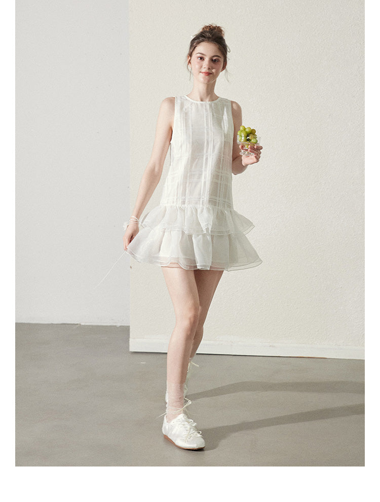 "Moon Swing" Ballet-style vest dress, organza fabric, fried cake tutu summer dress, Callmelater