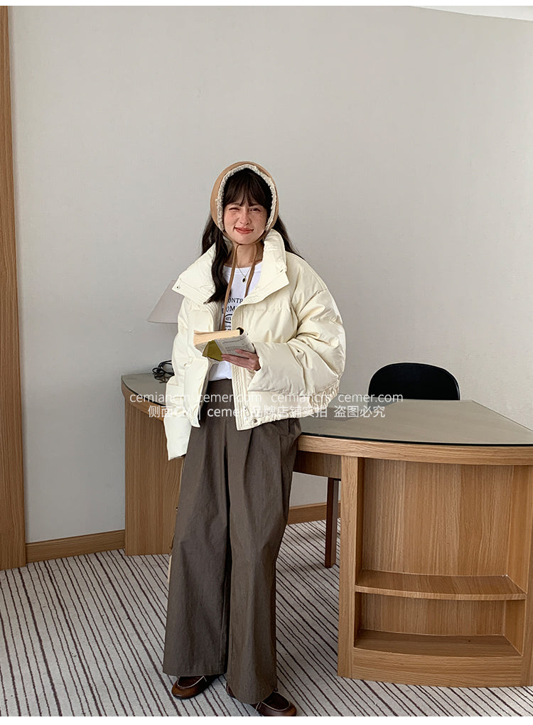 Zhang Yuanying style women's fleece earmuffs, perfect for cycling, warm and comfortable in winter.