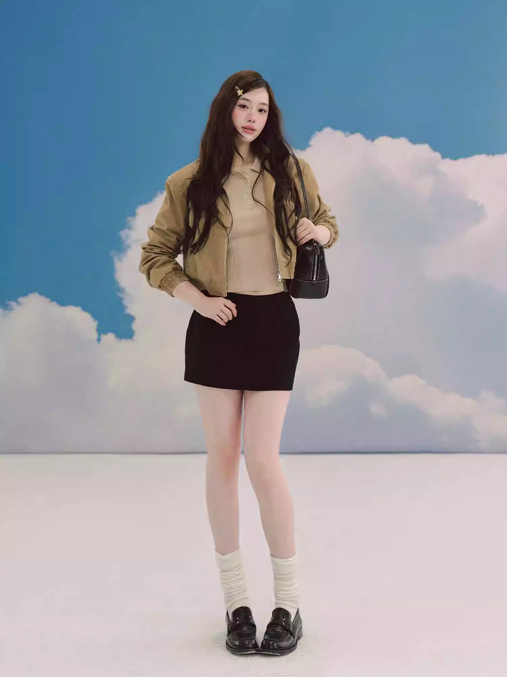 LaluneDuCiel Women's Wild Growth pure cotton retro slim-fit jacket, padded shoulders and shoulders, cotton.