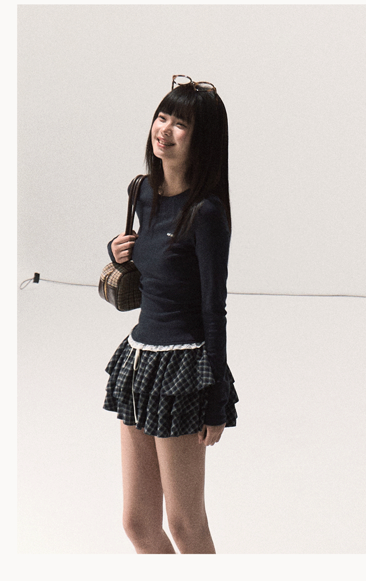 OAKMOO Elastic waistband lace long sleeve T-shirt OAKMOO/"See Yourself and Good Weather" (Sale)