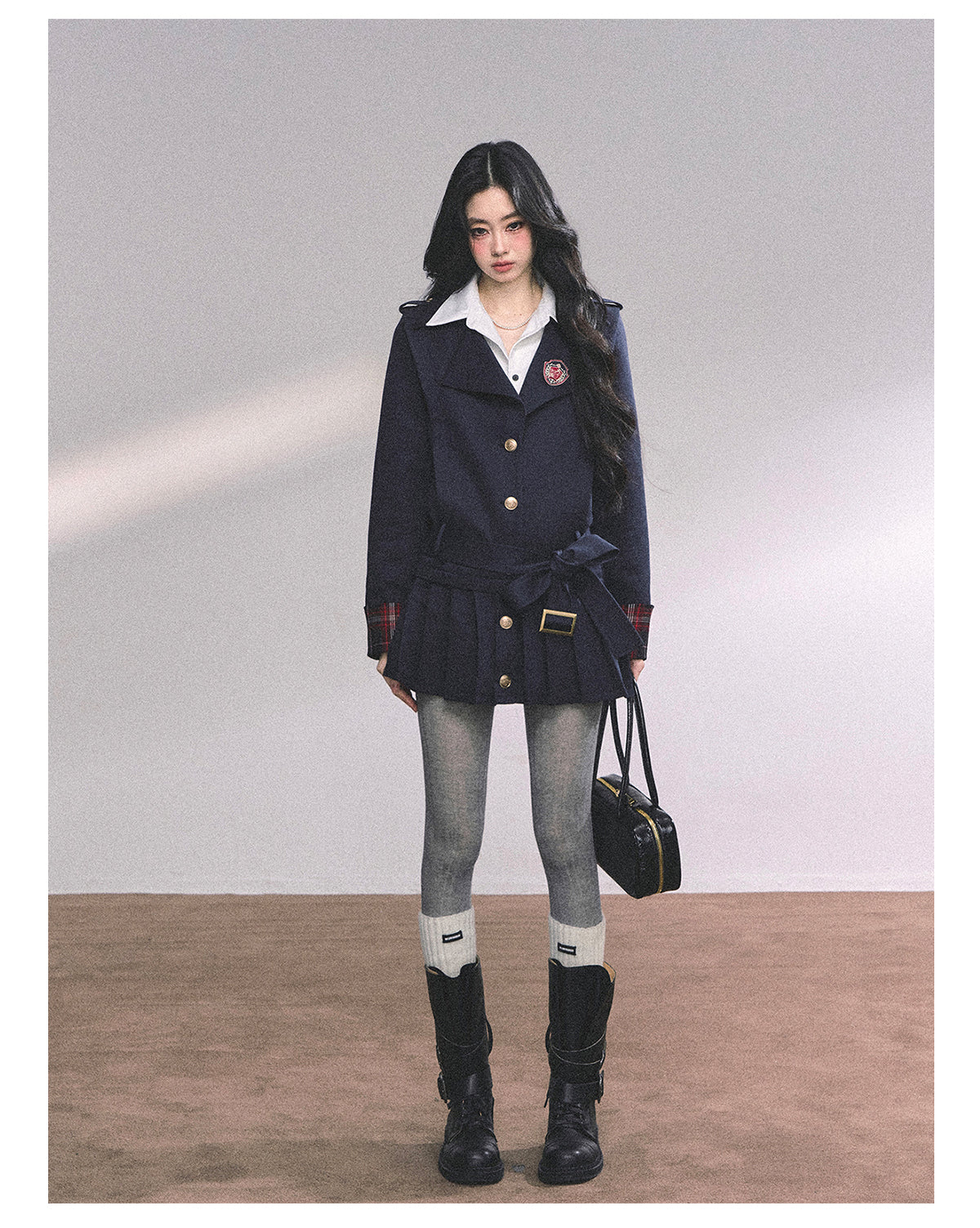 SHAOYEYAN Aomalm Women's "Ivy League Prep" Fake Two-Piece Mini Dress, American College Style Bodycon Autumn Mini Dress